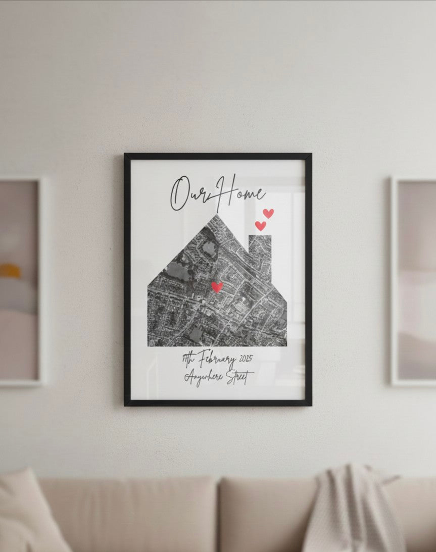 Our Home Personalised Map Print