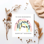 Personalised Rainbow Birthday Card | Any Relation & Age