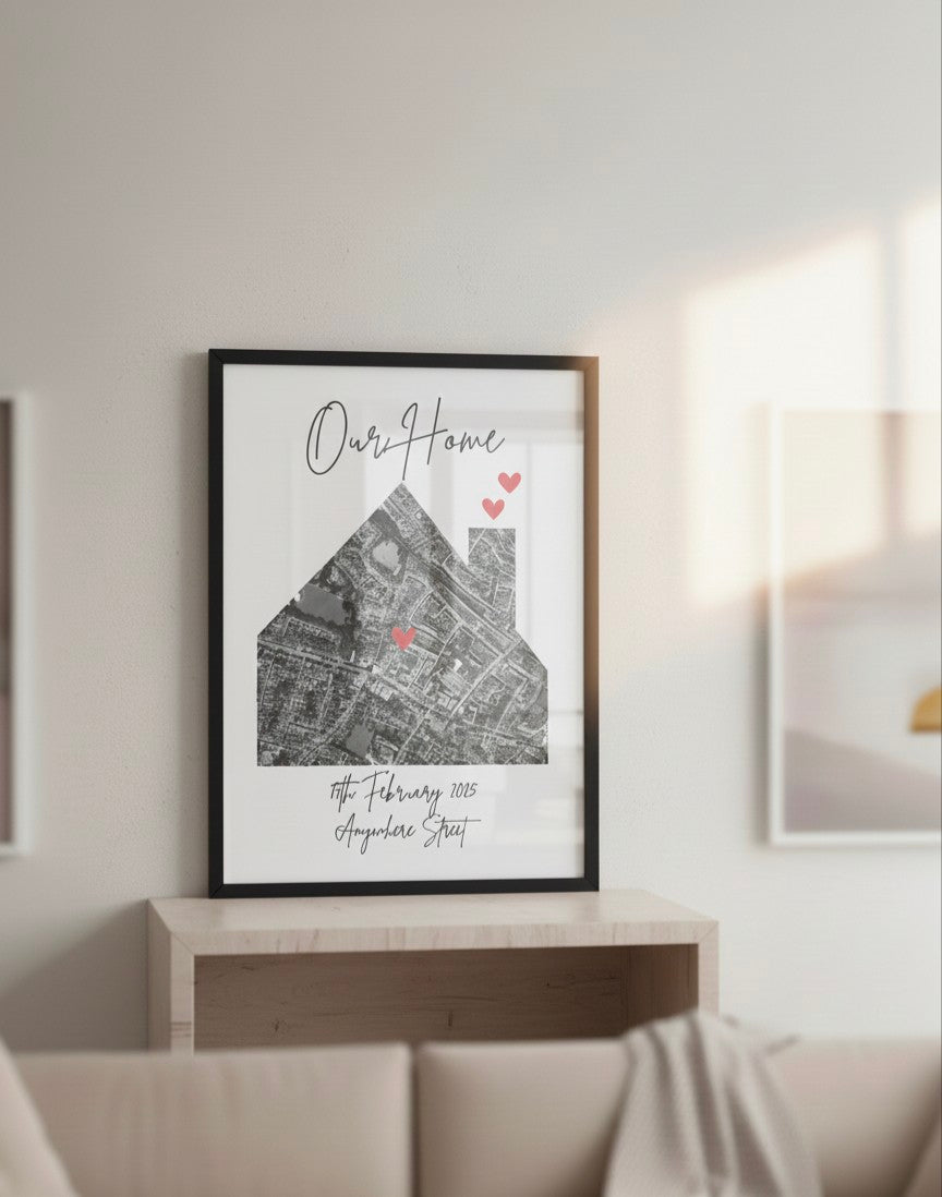 Our Home Personalised Map Print