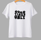Good Vibes Only HTV Decal | Retro Iron-On Vinyl Transfer – 3 Sizes