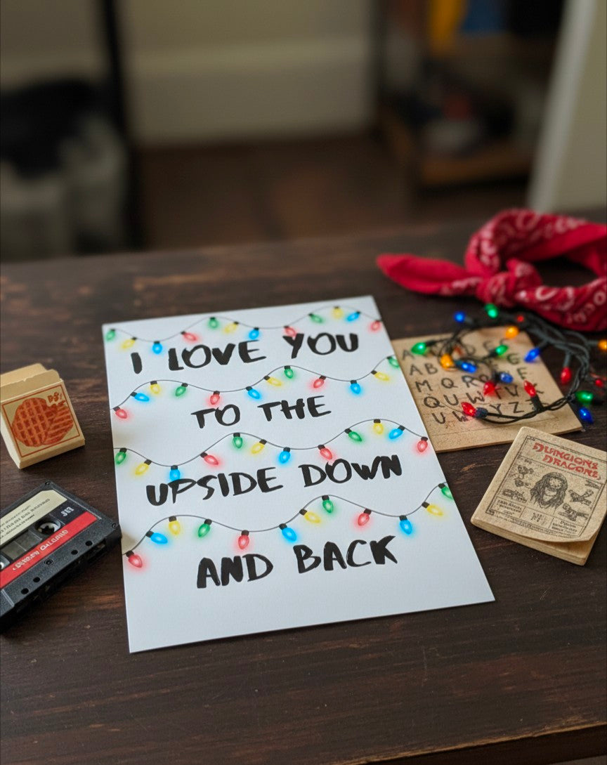 I Love You to the Upside Down and Back - Valentine’s Card