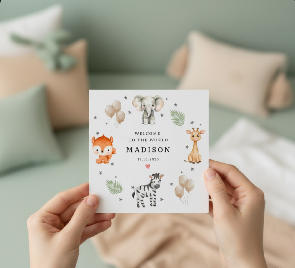 Welcome to the World Personalised Newborn Card