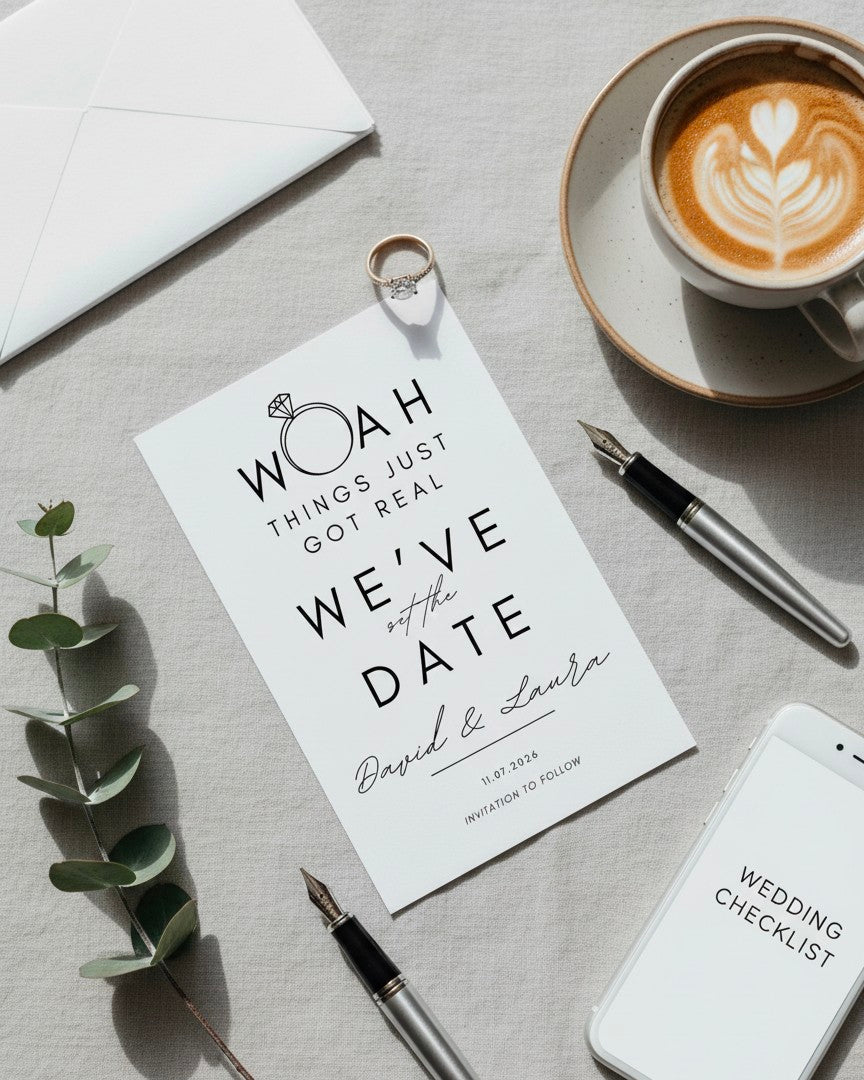 Woah Things Just Got Real - Save The Date Cards