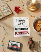 Personalised Birthday Card - Retro Lights Design