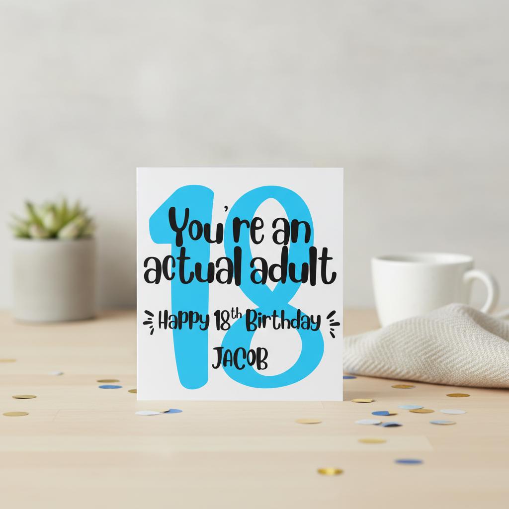 Personalised 'You're an Actual Adult Now' 18th Birthday Card