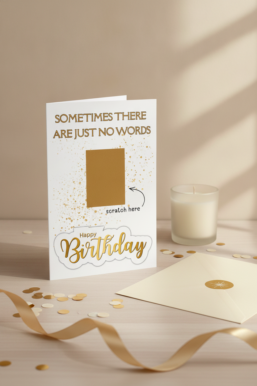 No Words Rude Birthday Scratch Card