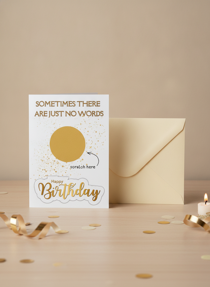No Words Rude Birthday Scratch Card