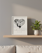 Personalised Heart Photo Print with Names & Date | A4 Couple Print