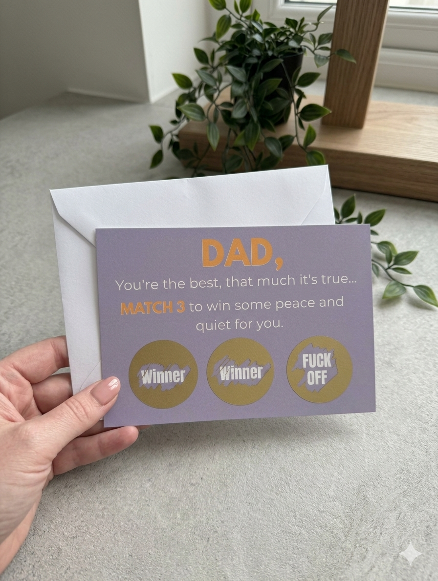 Rude Scratch and Reveal Card for Dad's Birthday/Fathers Day