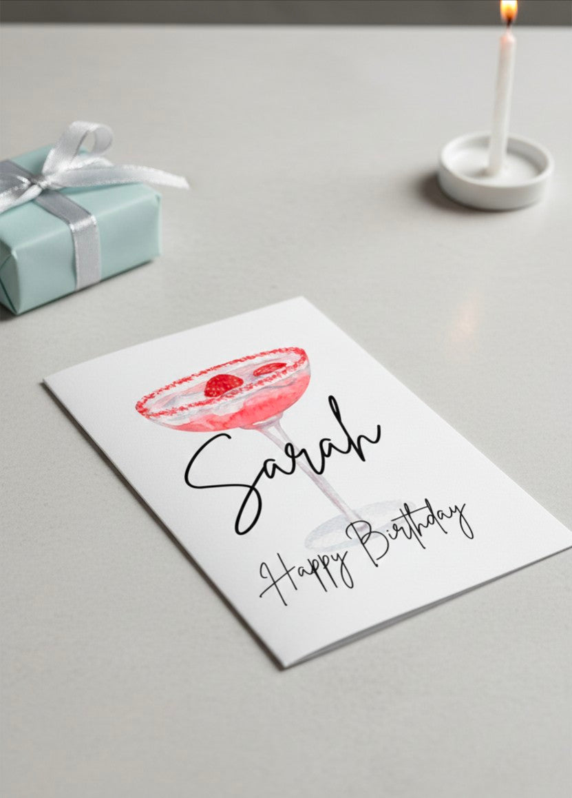 Personalised Cocktail Birthday Card