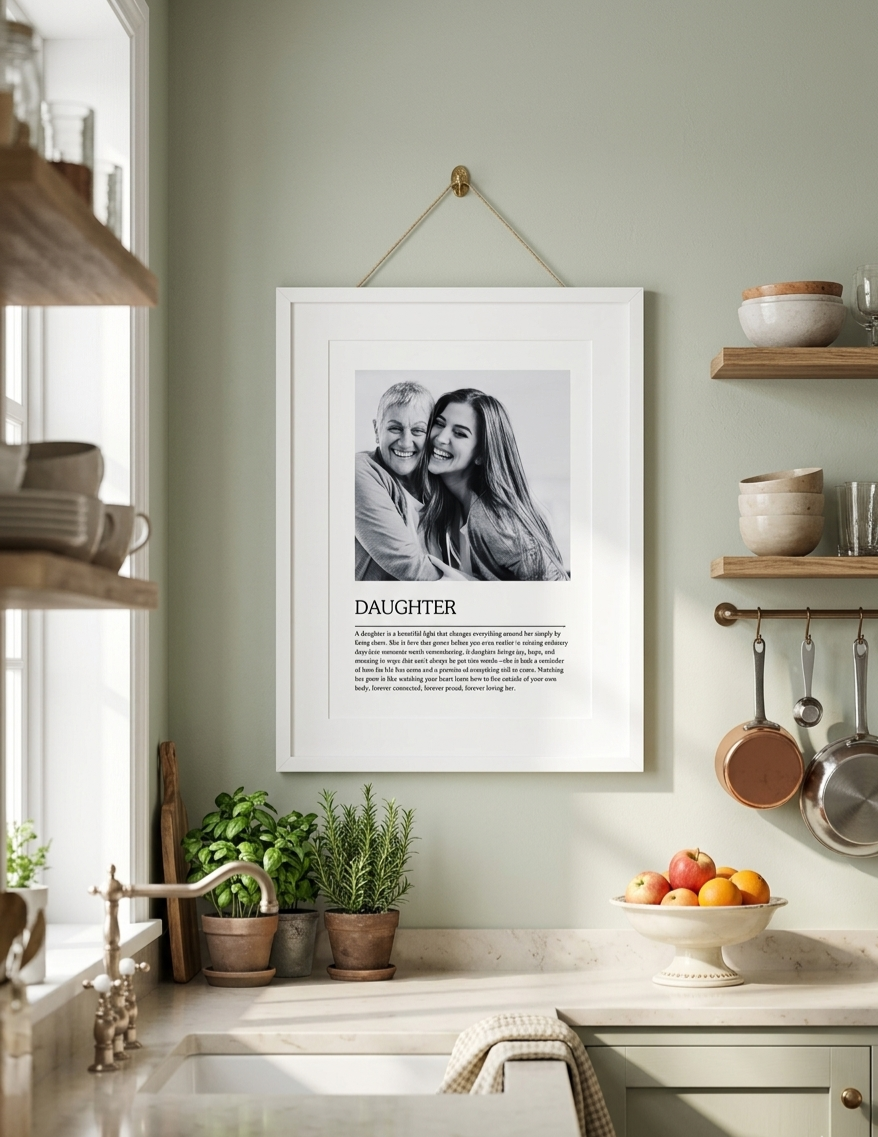 Personalised photo print with words